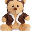 Kuscheltiere Brubaker Teddybär Pilot mit Fliegerbrille und Pilotenoutfit 25 cm braun