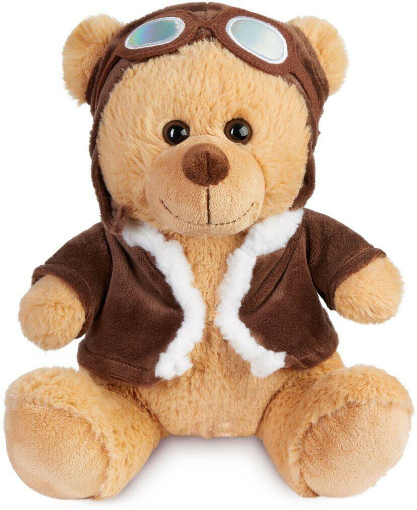 Kuscheltiere Brubaker Teddybär Pilot mit Fliegerbrille und Pilotenoutfit 25 cm braun