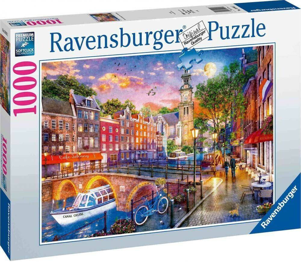 Puzzles Ravensburger Sonnenuntergang über Amsterdam (1000 Teile)