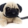 UNI-TOYS Mops (mit Leine) 21 cm Kuscheltiere