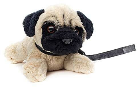 UNI-TOYS Mops (mit Leine) 21 cm Kuscheltiere