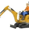 Modellfahrzeuge Bruder JCB Mikrobagger 8020 CTS und Bauarbeiter (62002)