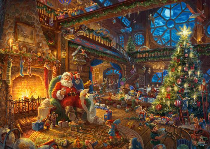 Puzzles Schmidt-Spiele Thomas Kinkade - Der Weihnachtsmann und seine Wichtel