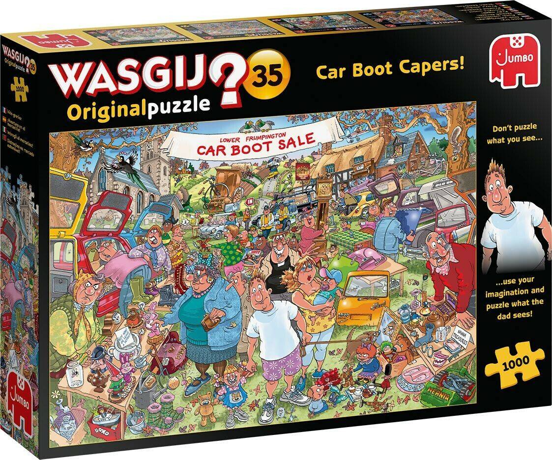 Puzzles Jumbo Spiele - Wasgij Original 35 - Flohmarkt-Chaos! - 1000 Teile (19184)