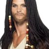 Faschingskostüme Smiffy's Braided pirate adult wig