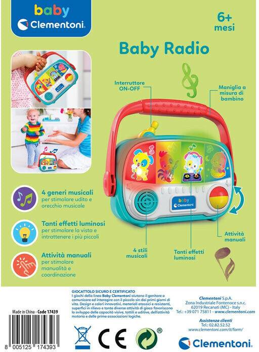 Aktivitätsspielzeuge Clementoni Baby Radio 17439 (italian)