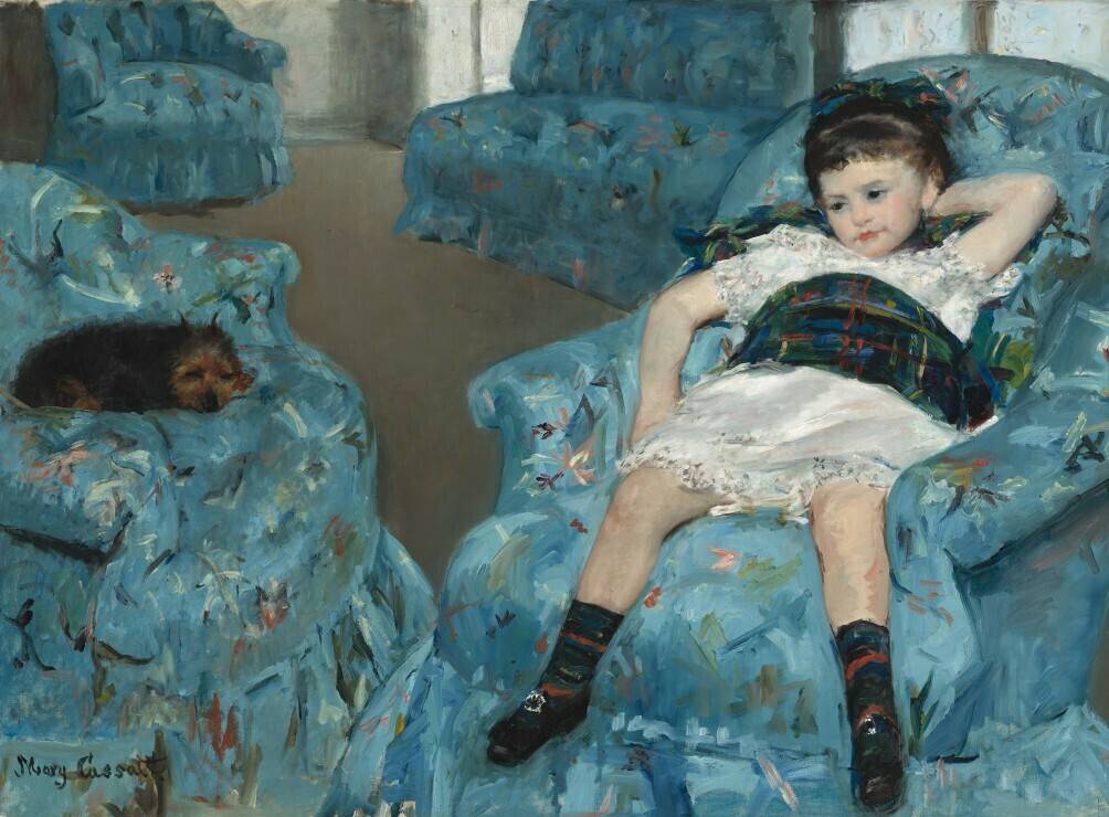 Grafika Mary Cassatt: Little Girl in a Blue Armchair, 1878 (2000 Teile) Puzzles