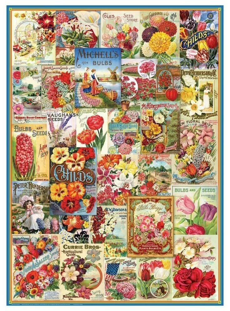 Eurographics Puzzles Flowers Seed Catalogue (6000-0806) Puzzles