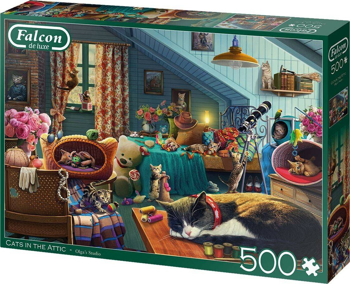 Jumbo Spiele - Cats in the Attic, 500 Teile (11300) Puzzles