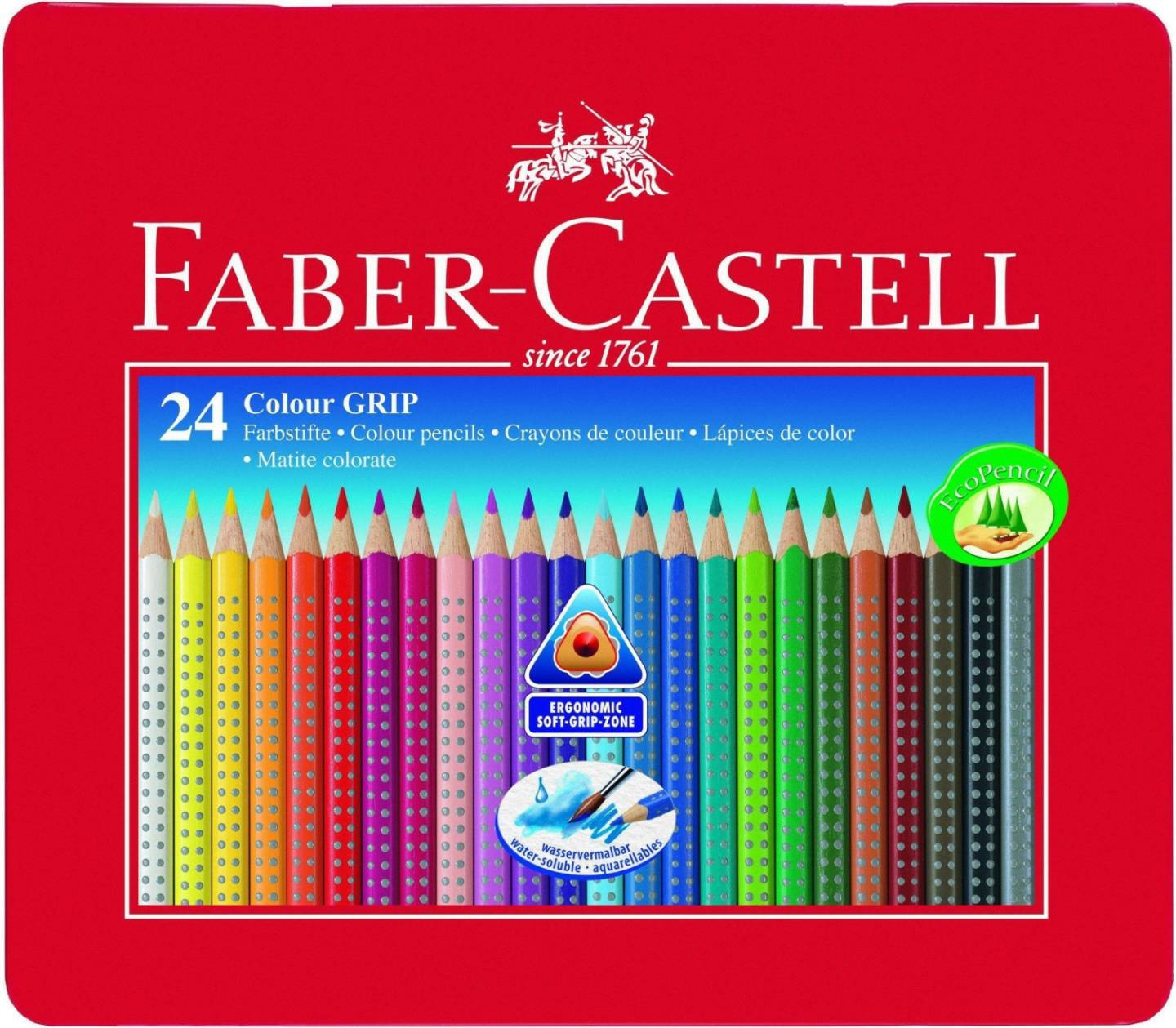 Faber-Castell Colour Grip 2001 Buntstifte 24er Metallbox Malstifte