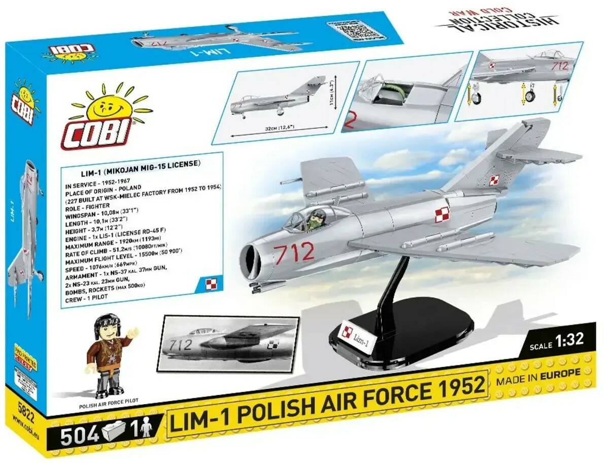 Baukästen & Bausteine Cobi Historical Collection Cold War - LIM-1 Polish Air Force 1952 (5822)