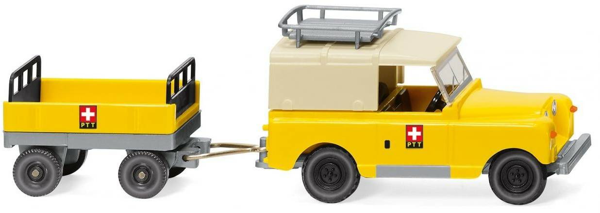 Modellfahrzeuge Wiking Land Rover mti Anhänger "PTT", 1:87 (010005)