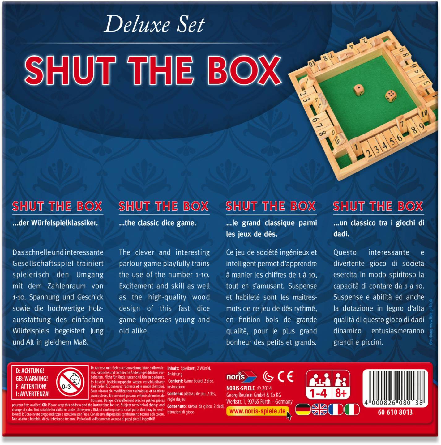 Deluxe Shut The Box Würfelspiele