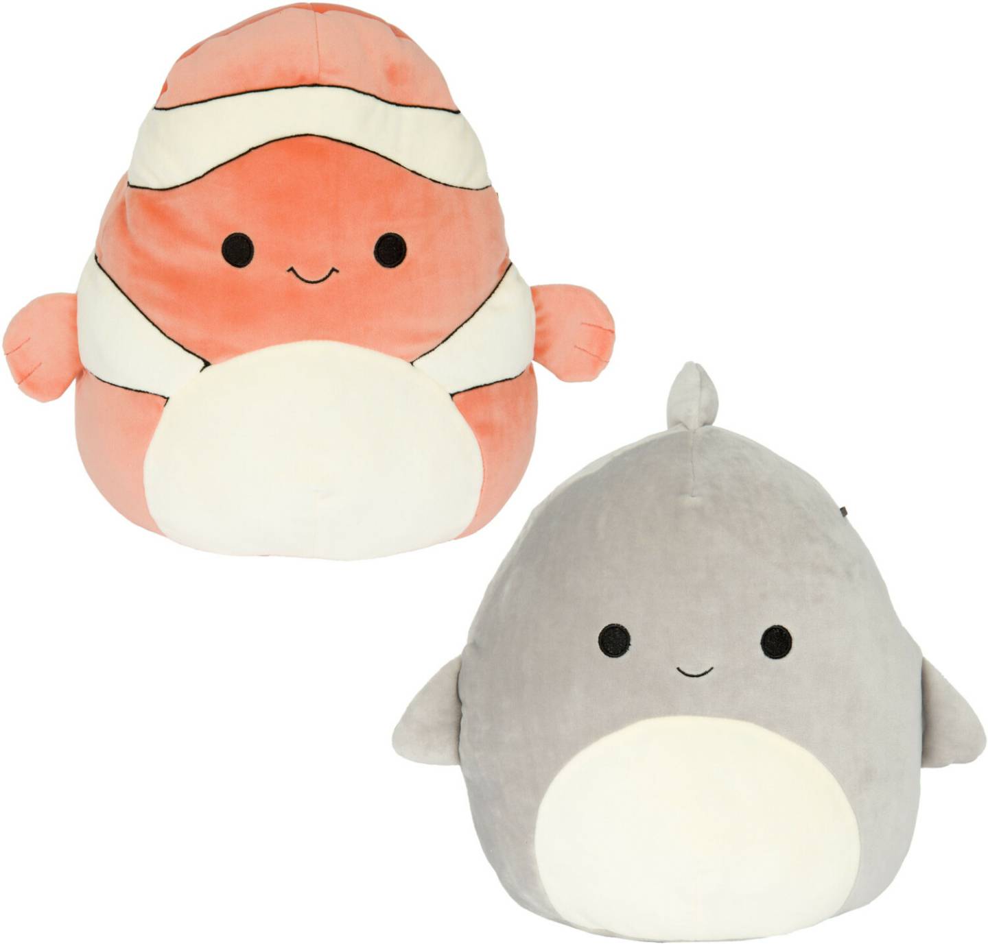 Kuscheltiere Jazwares Squishmallows - Flip-A-Mallows - Ricky, der Clownfisch und Gordon, der Hai (SQFM20-5SC)