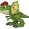 Sammelfiguren Mattel Jurassic World Dilophosaurus Dinosaurierspielzeug mit Geräuschen und Pfeilen für wilden Kampfspaß authentisches Aussehen 20cm lang (HNT66)