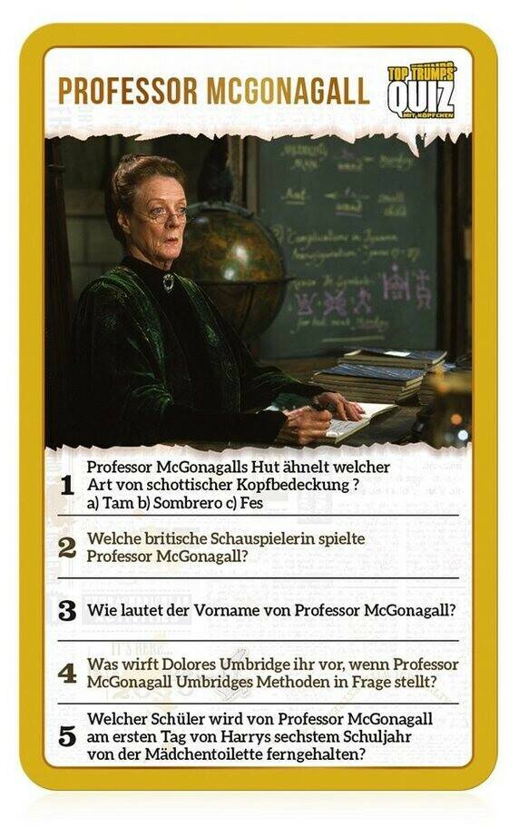 Top Trumps Quiz Harry Potter Kartenspiele