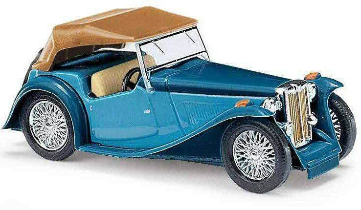 Busch MG Midget TC Cabrio zweifarbig Blau 1:87 (45916) Modellfahrzeuge