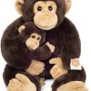 Teddy Hermann Schimpanse mit Baby 40 cm braun (92947) Kuscheltiere