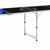 Party-Spiele Klappbarer Bier-Pong-Tisch mit Tassen und Bällen 240 cm schwarz