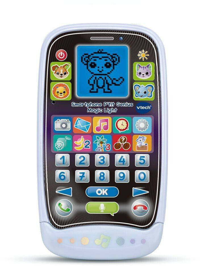 Vtech Smartphone P'tit Genius Magic Light (French)bleu Baby Telefone