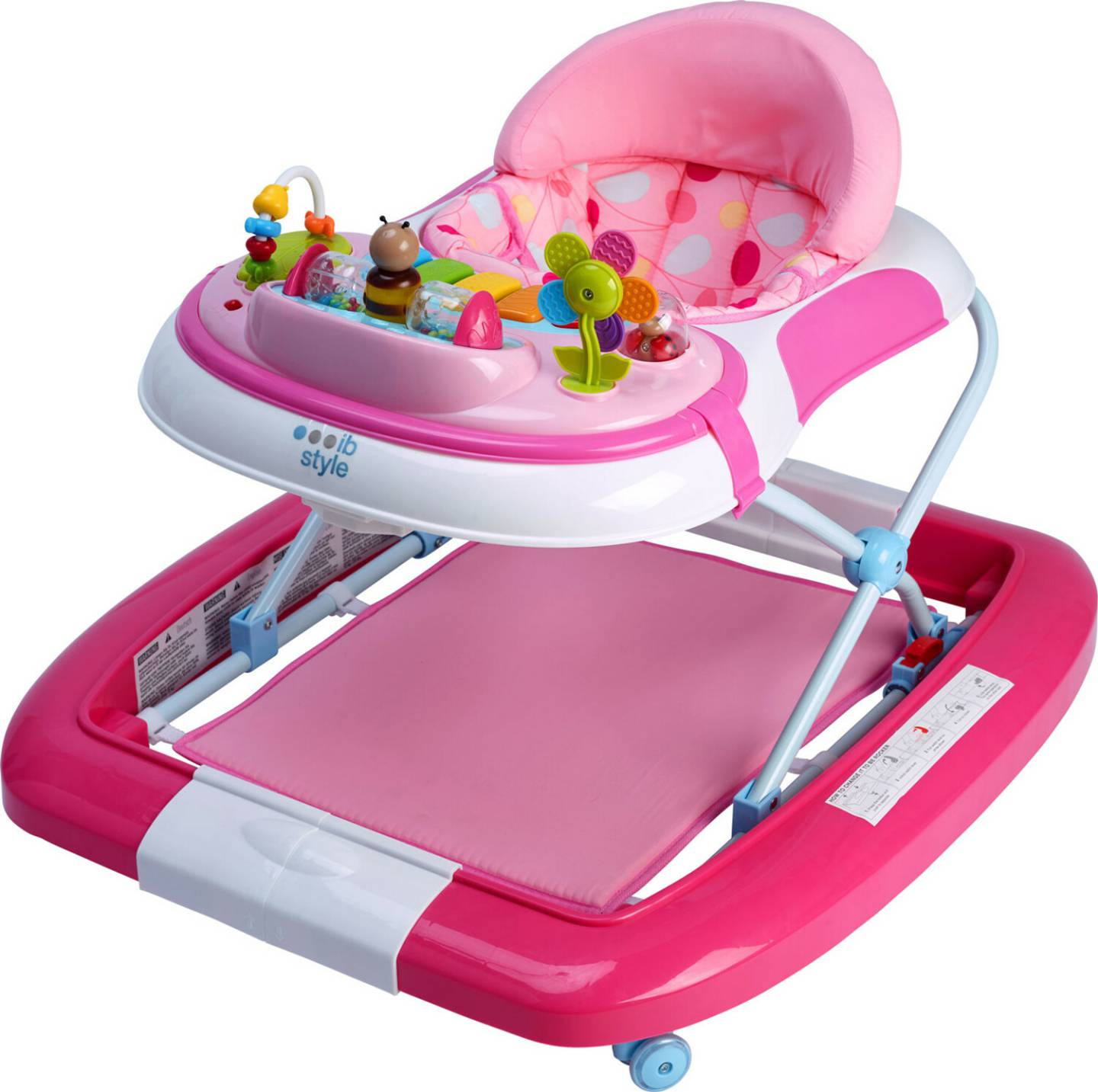 IB-Style Babywalker Gehfrei mit Schaukelfunktion LITTLE WORLD rosa Lauflernhilfen