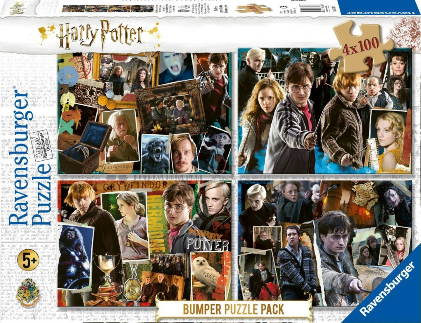 Ravensburger Harry Potter Bumper Puzzle Pack 4 in einer Box (4x100 Teile) Puzzles