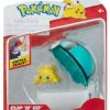 Sammelfiguren Jazwares Pokémon Clip'n'Go Poké Ball Wattzapf & Netzball offizieller Pokéball mit 5 cm Figur (PKW3632)