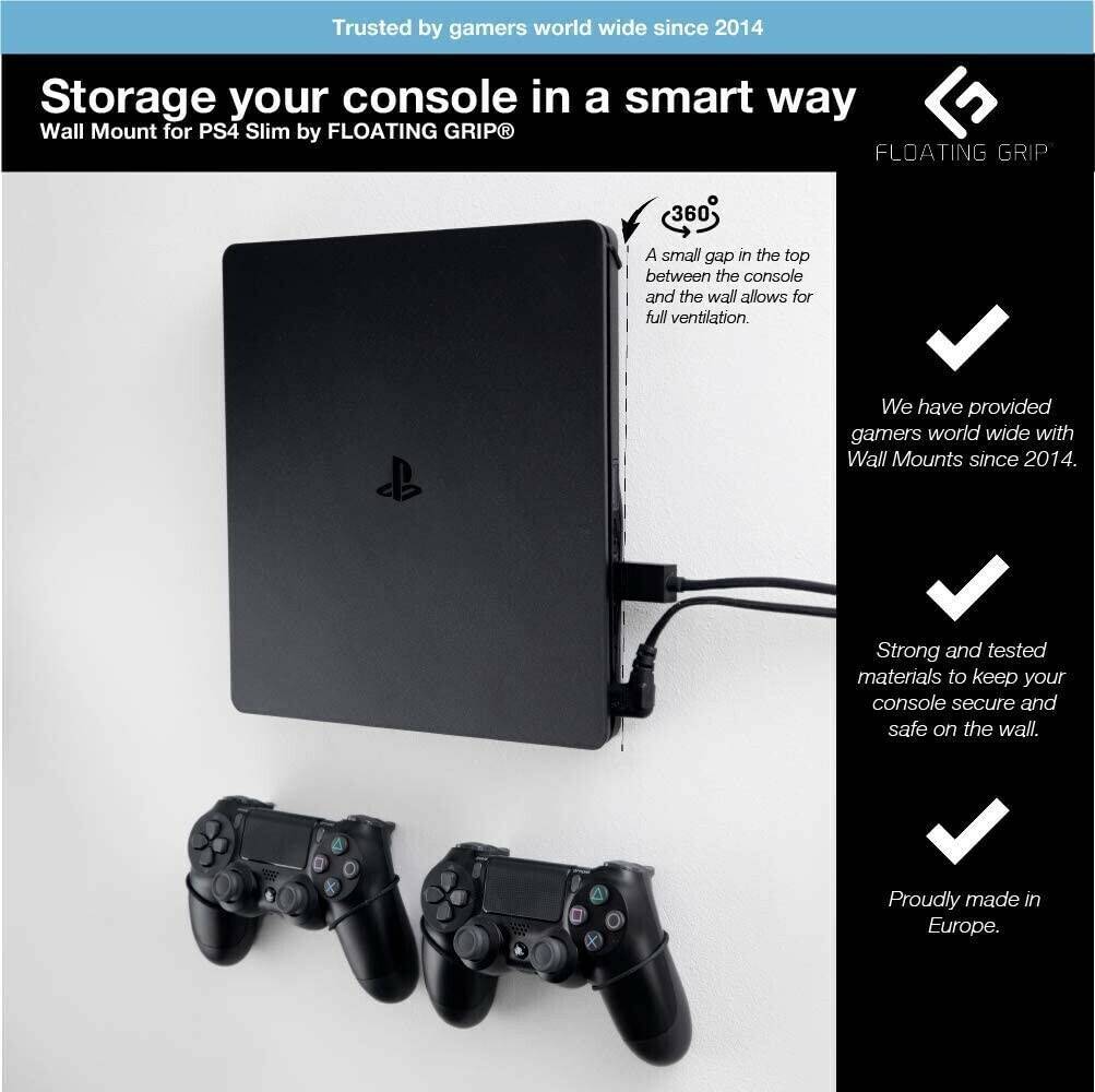 Floating Grip PS4 Slim Wall Mount Floating Grip PS4 Slim Wall MountWall Mount Bundle schwarz