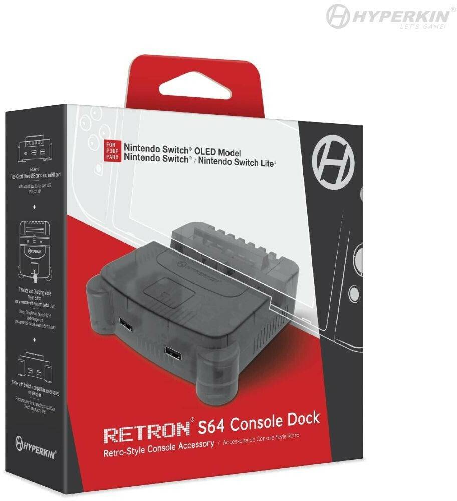 Hyperkin Nintendo Switch RetroN S64 Console Dock Hyperkin Nintendo Switch RetroN S64 Console DockSmoke Gray