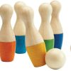 Plan Toys Holz-Bowlingset Regenbogen 8-Teilig Wurfspiele