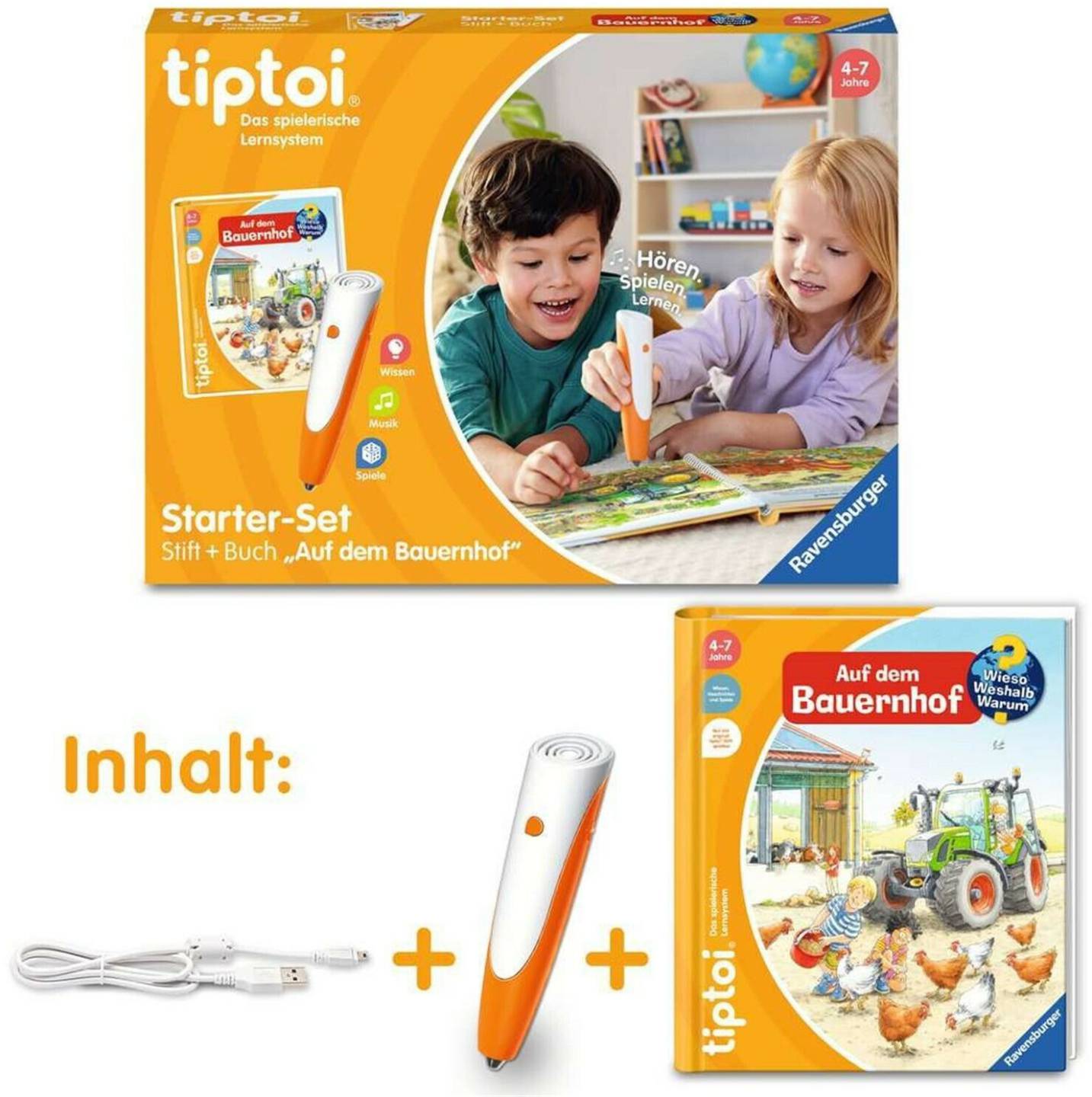 tiptoi Ravensburger tiptoi - Starter-Set: Stift und Bauernhof-Buch (00114)