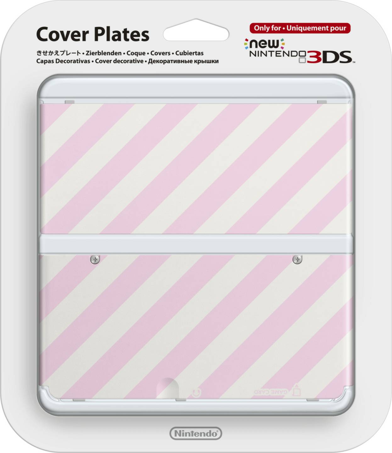 Nintendo New 3DS Zierblenden Nintendo New 3DS Zierblendenrosa-weiß gestreift